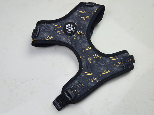 Back and gold Sassy Paws Adjustable Dog Harness