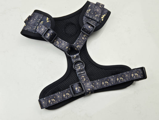 Back and gold Sassy Paws Adjustable Dog Harness
